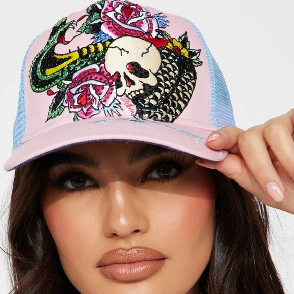 Ed Hardy | Accessories | Ed Hardy Pink And Blue Embroidered  display picture 2